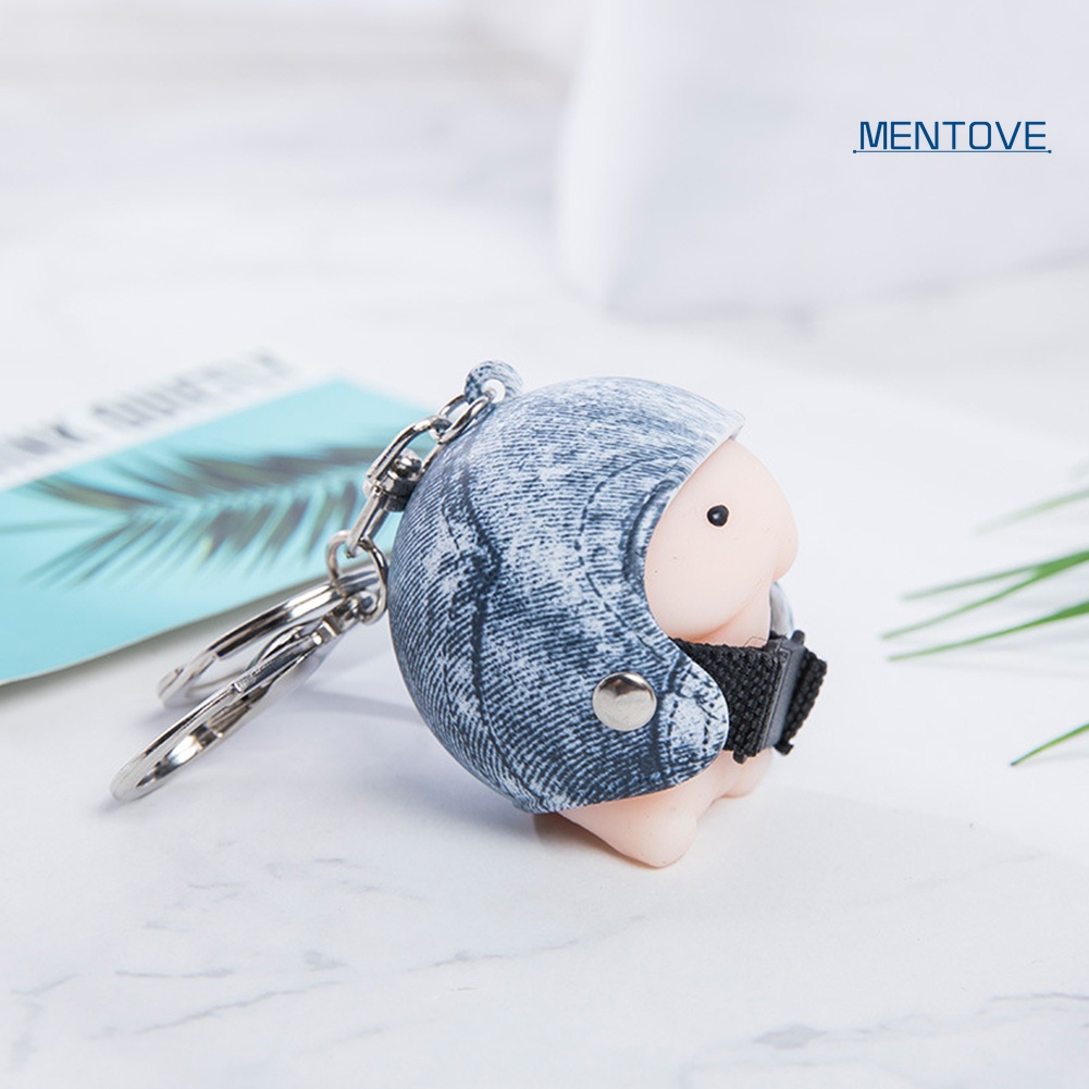 &lt; Đồ Chơi Mentove &gt; Móc Khóa Hình Mochi Mềm Đội Mũ Bảo Hiểm Trang Trí Nội Thất Ô Tô
