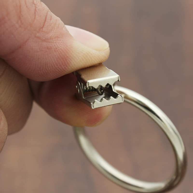 Set 5 móc kẹp màu bạc treo tranh vải rèm cửa, phụ kiện, vòng tròn lớn 5cm