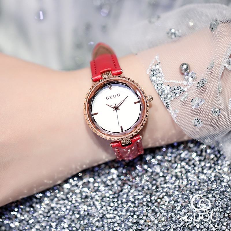 Đồng Hồ Đeo Tay GUOU Chống Thấm Nước Đính Đá Thời Trang Dành Cho Nữ