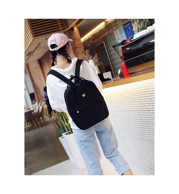 Balo đi học vải bố cực đẹp , balo du lịch thời trang ulzzang