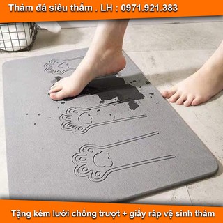 Thảm đá chùi chân hút nước nhật bản ( chất liệu bùn tảo hóa thạch tự nhiên)