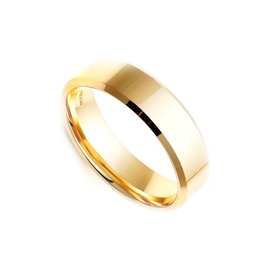 Nhẫn vàng đen đánh bóng đơn giản cá tính cho nam