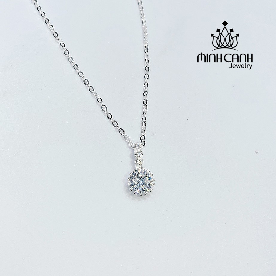 Dây Chuyền Bạc Nữ Minh Canh Jewelry Đá Tròn Treo