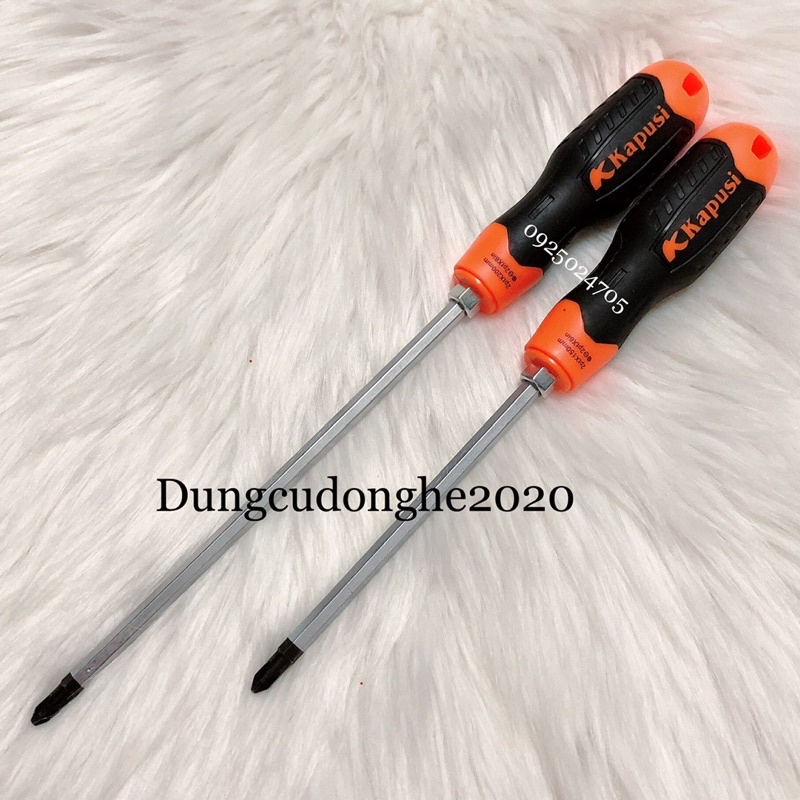 Tua Vít 2 Đầu KAPUSI Cán Cam Đen