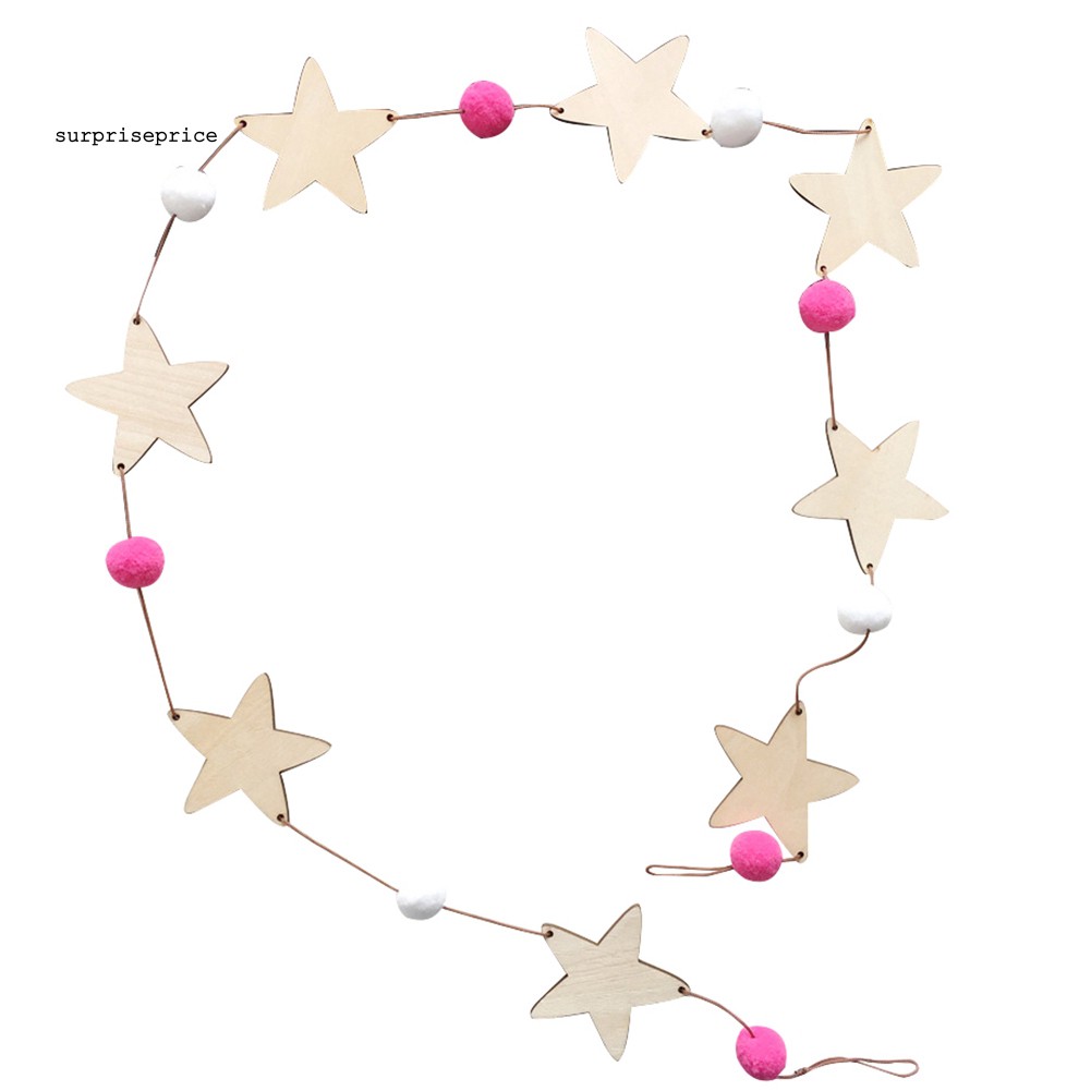 Phụ kiện treo trang trí hình ngôi sao bằng gỗ xinh xắn