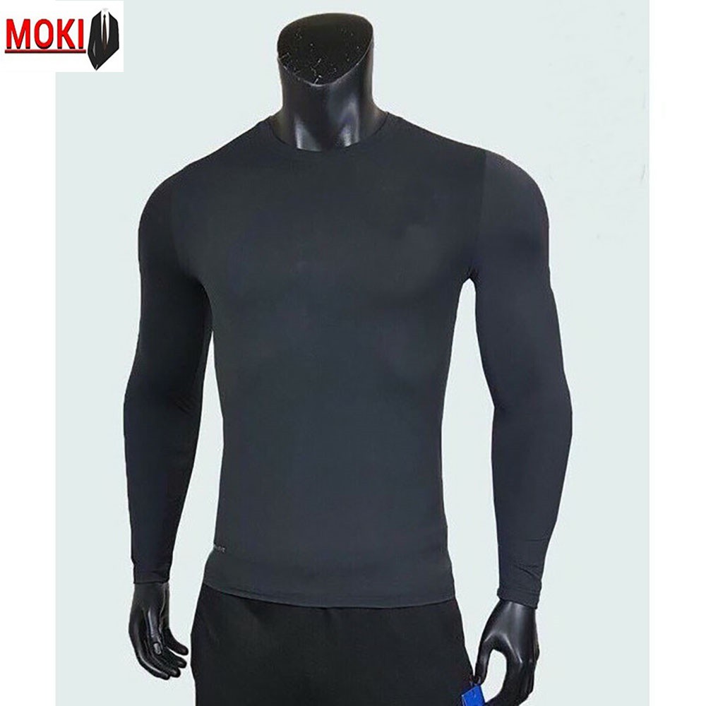 Áo thể thao dài tay nam MOKI co giãn tốt, áo giữ nhiệt nhiều màu size từ 45 đến 84kg | BigBuy360 - bigbuy360.vn