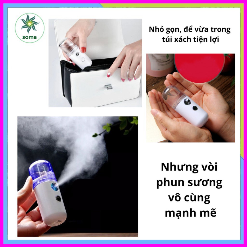 Máy phun sương cầm tay mini tiện lợi cấp ẩm cho làn da
