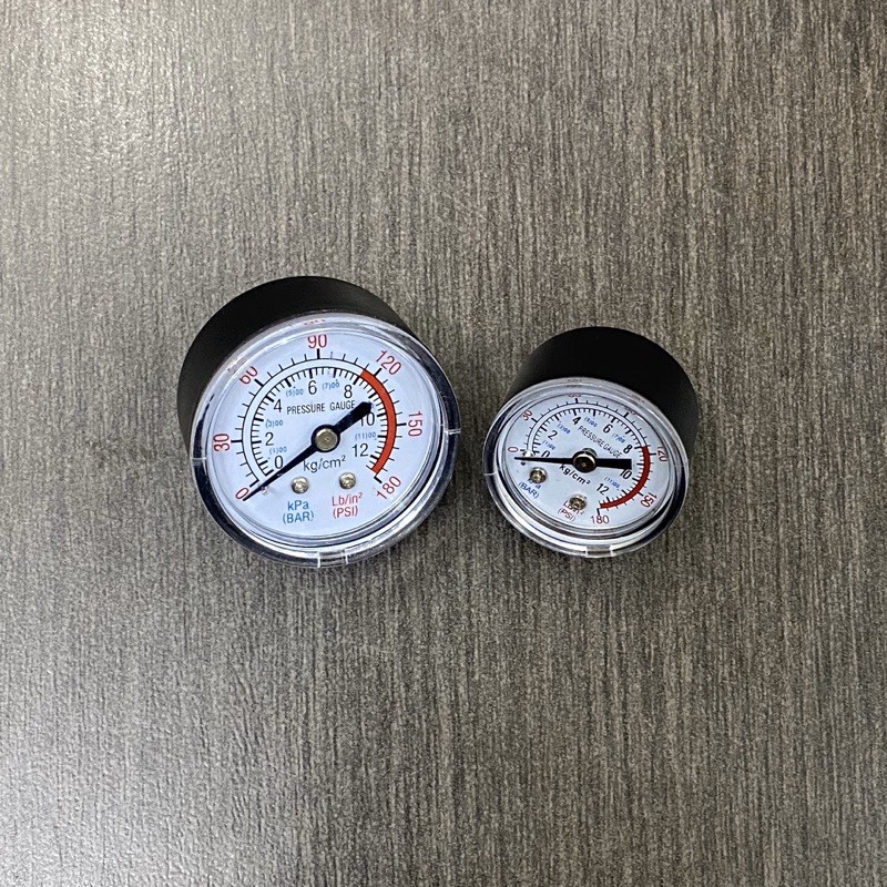 Đồng hồ đo áp suất khí nén 0-180psi 0-12bar 1 / 8 &quot; chân ren 9mm