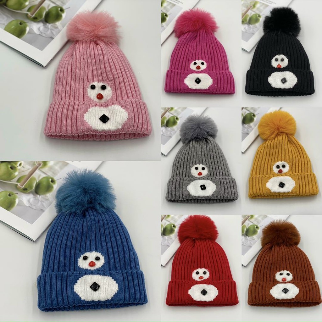 Mũ len quả bông mềm mịn siêu ấm cho bé từ 1- 6 tuổi