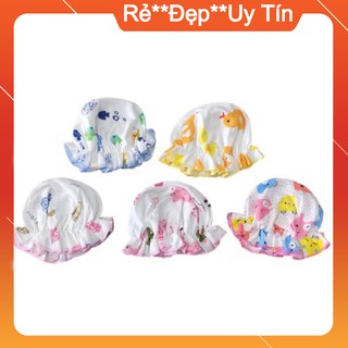 Mũ bèo cotton, mũ vải sơ sinh bo chun cho bé trai, bé gái họa tiết đáng yêu Doli Shop