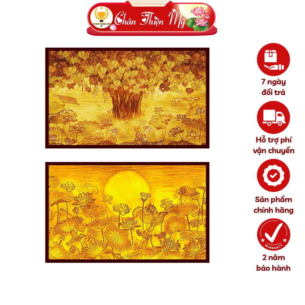 Đèn Thờ Tranh Trúc Chỉ Ngang CHÂN THIỆN MỸ, Đèn Trang Trí Bàn Thờ, Tranh Trúc Chỉ Bàn Thờ Nhiều Mẫu CTC-TN-01