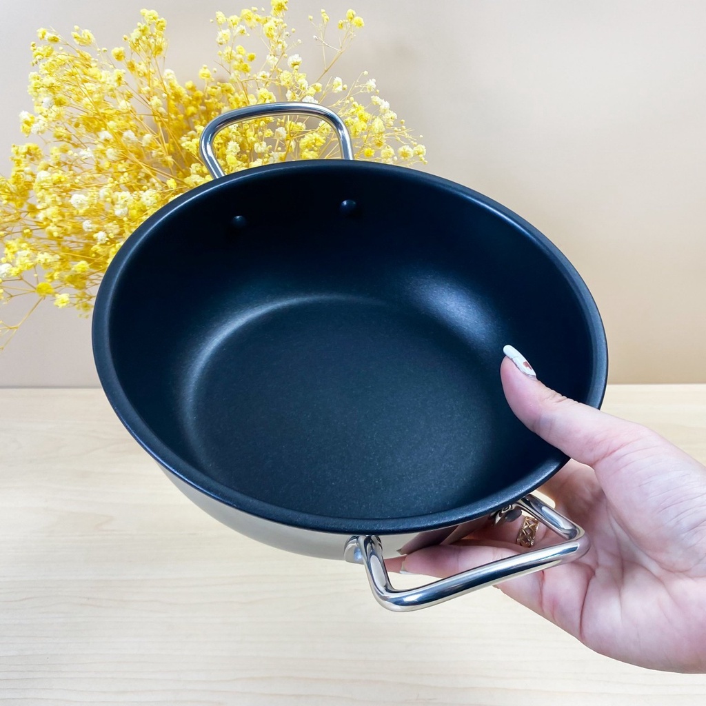Nồi inox kho cá thịt chống dính bếp từ Fivestar  nắp kính , 3 đáy , inox 430