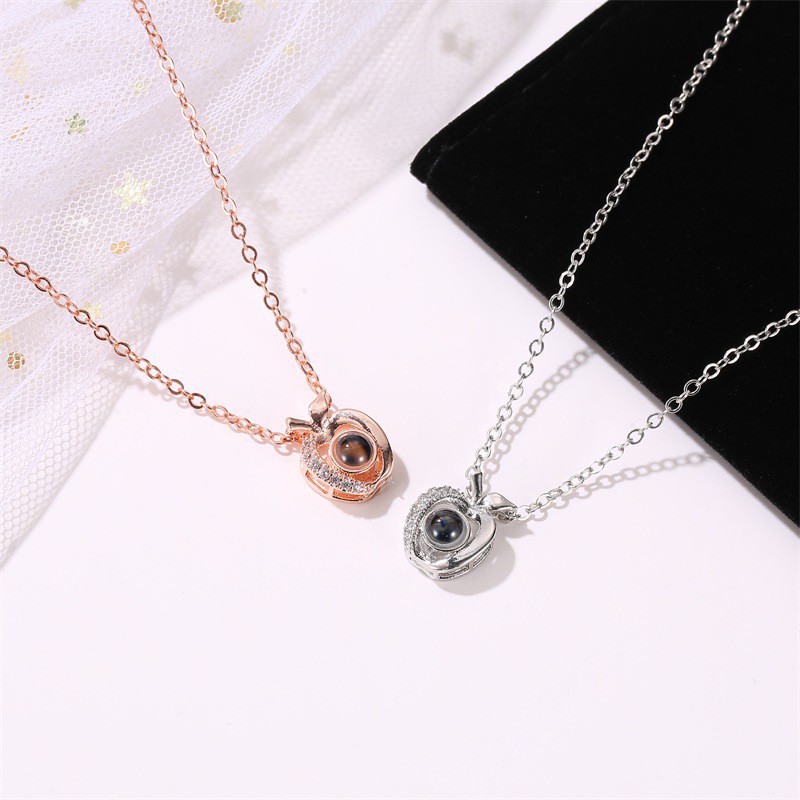 I love you necklace Apple projection clavicle chain TIKTOK the same jewelry