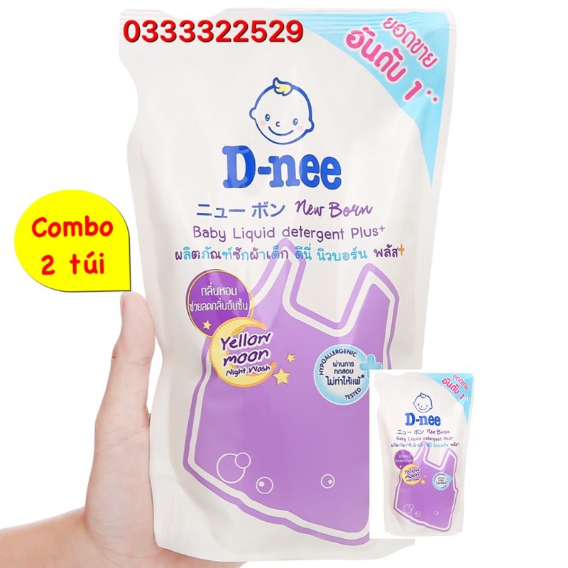 Combo 2 gói nước giặt xả Dnee túi 600ml tím