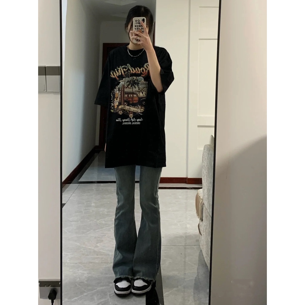 Áo thun XIAOZHAINV tay lửng in hình phong cách hiphop thời trang đường phố