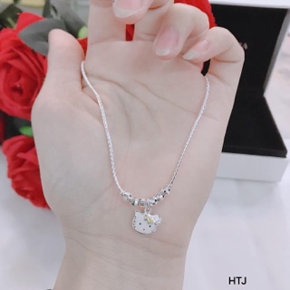 Vòng cổ bạc hình mèo cho bé