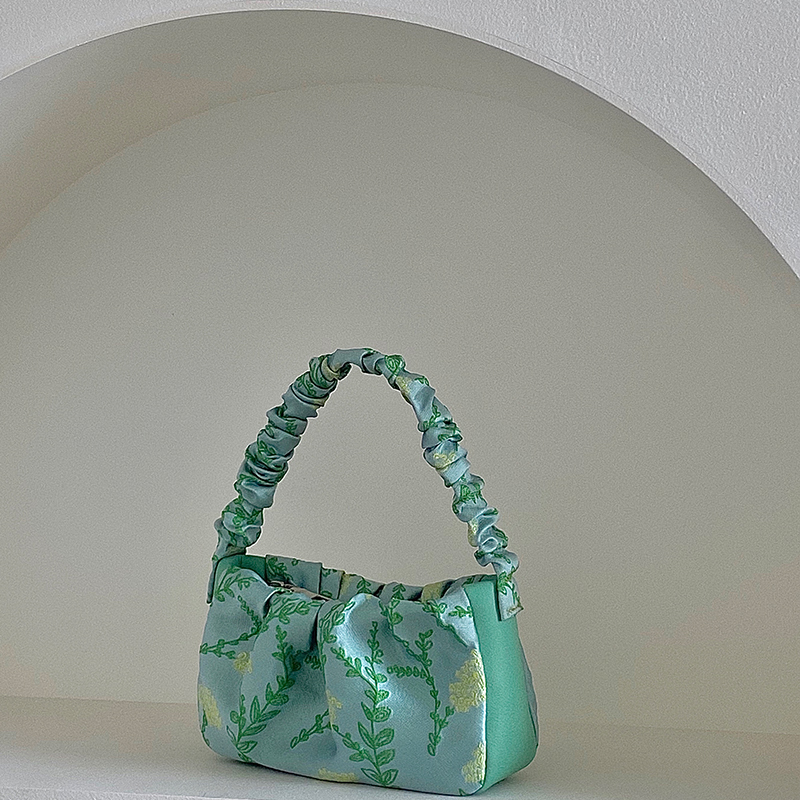 Summer Jacquard Folds Floral Handbag 2021 New Niche Shoulder Messenger Chain Bag