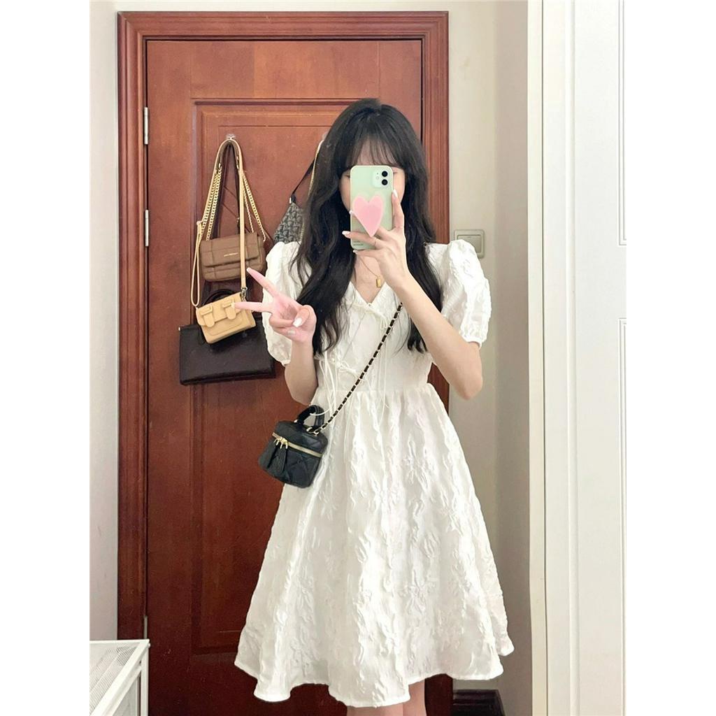 Đầm Tay Ngắn Dáng Ôm Màu Sắc Đơn Giản 61913