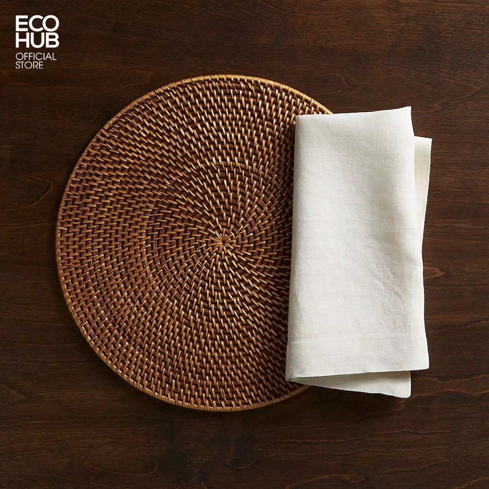 Lót đĩa ECOHUB Bằng Mây Guột bàn ăn (D35cm) Sang trọng (Artesia Natural Round Placemat) | EH014