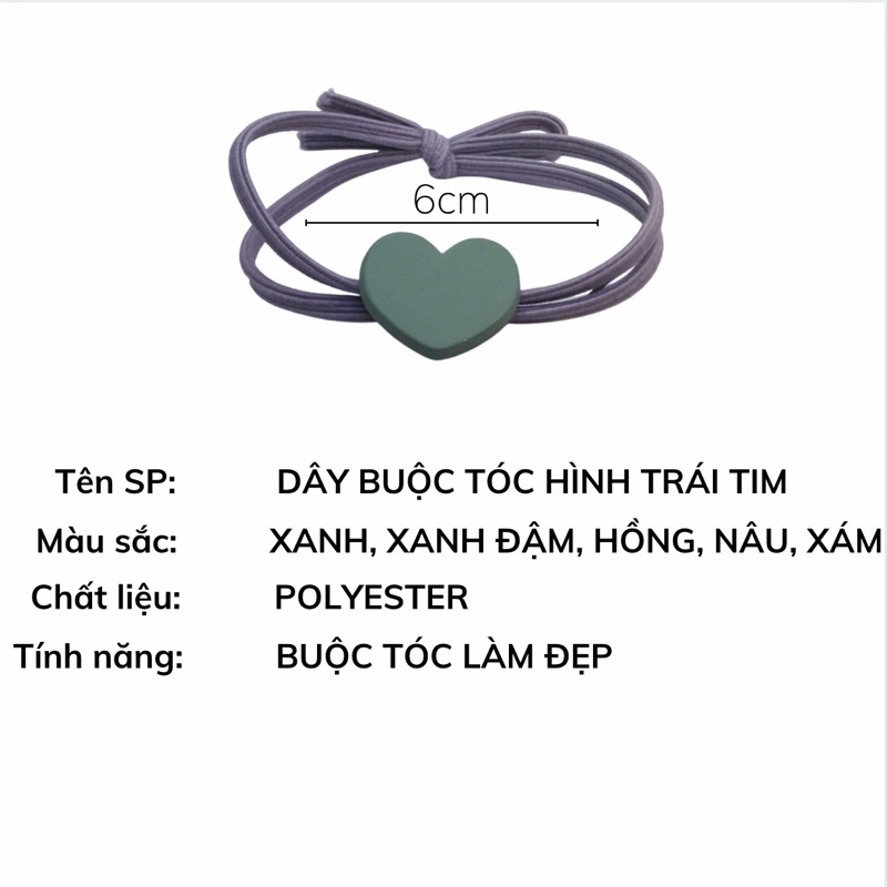Dây thun buộc tóc Hàn Quốc hình trái tim xinh xắn cho nữ