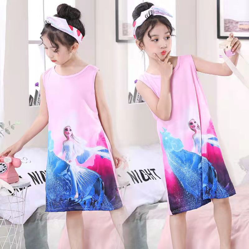 Đồ ngủ Ngắn Tay In Hoạt Hình Thời Trang Mùa Hè Cho Bé Gái