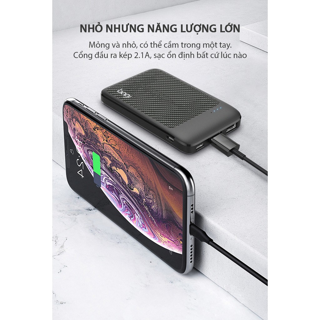 [BAGI] PIN DỰ PHÒNG BAGI 5.000MAH ĐEN/TRẮNG P5 - HÀNG CHÍNH HÃNG