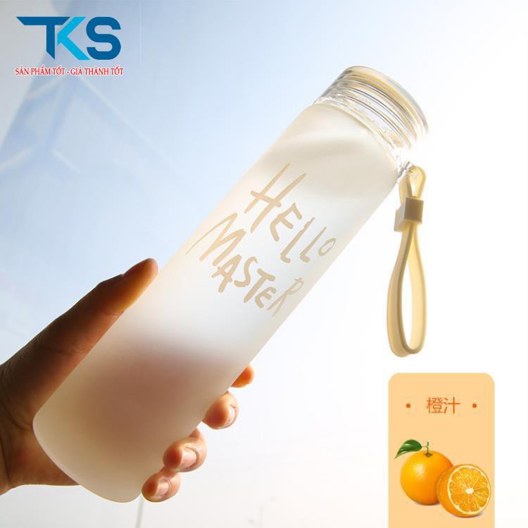Bình đựng nước Hello Master 480ml chất liệu thủy tinh
