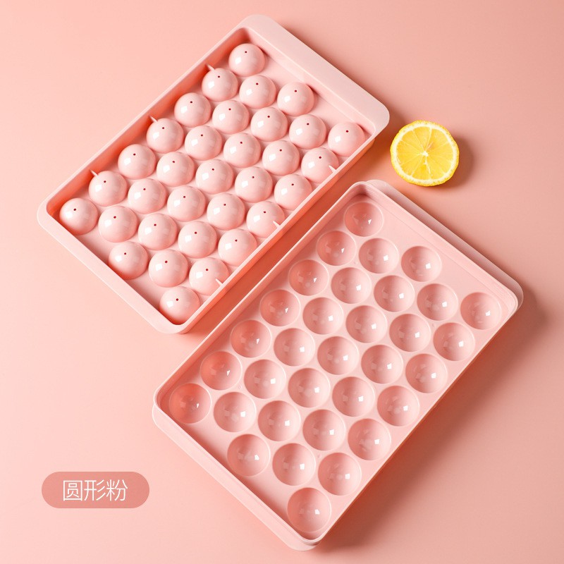 Khay Làm Đá Bi Nhựa Tròn Làm Khuôn Rau Câu, Khay Đá Viên Tròn 33 Viên Hàng LOẠI TO