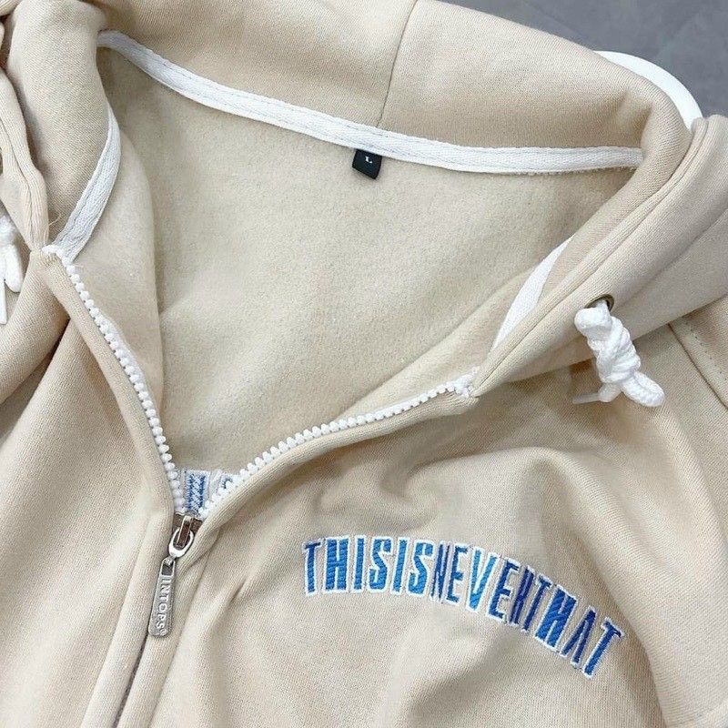 Áo khoác hoodie nerverthat có nón chất nỉ ngoại cao cấp chữ thêu, mẫu áo hoodie nữ có zip kéo thời trang ulzzang