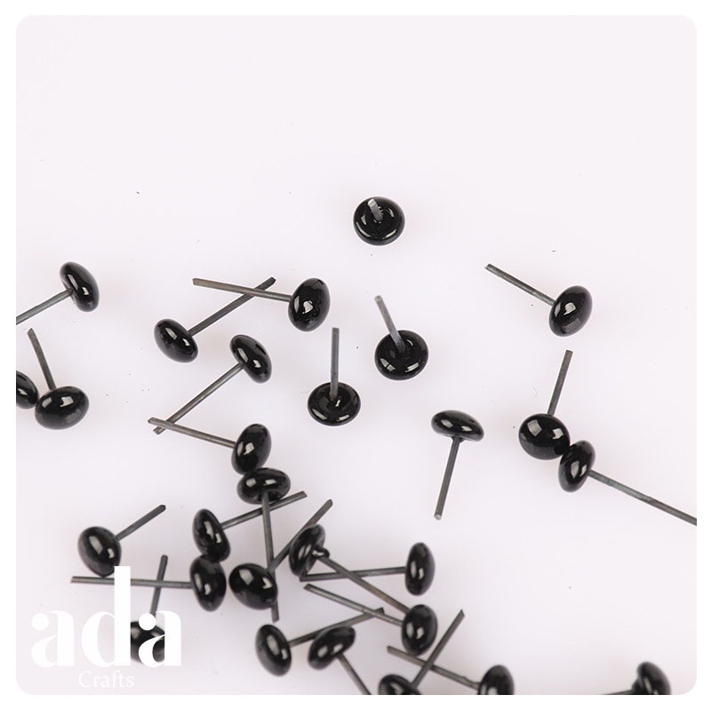 Mắt Thủy Tinh Tròn Màu Đen Cho Búp Bê Và Thú - ada.crafts