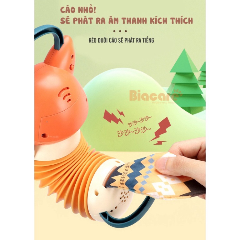 Đồ chơi trẻ nhỏ đàn arcordion cáo, đồ chơi treo nôi treo xe vui nhộn cho bé từ 0-12 tháng tuổi
