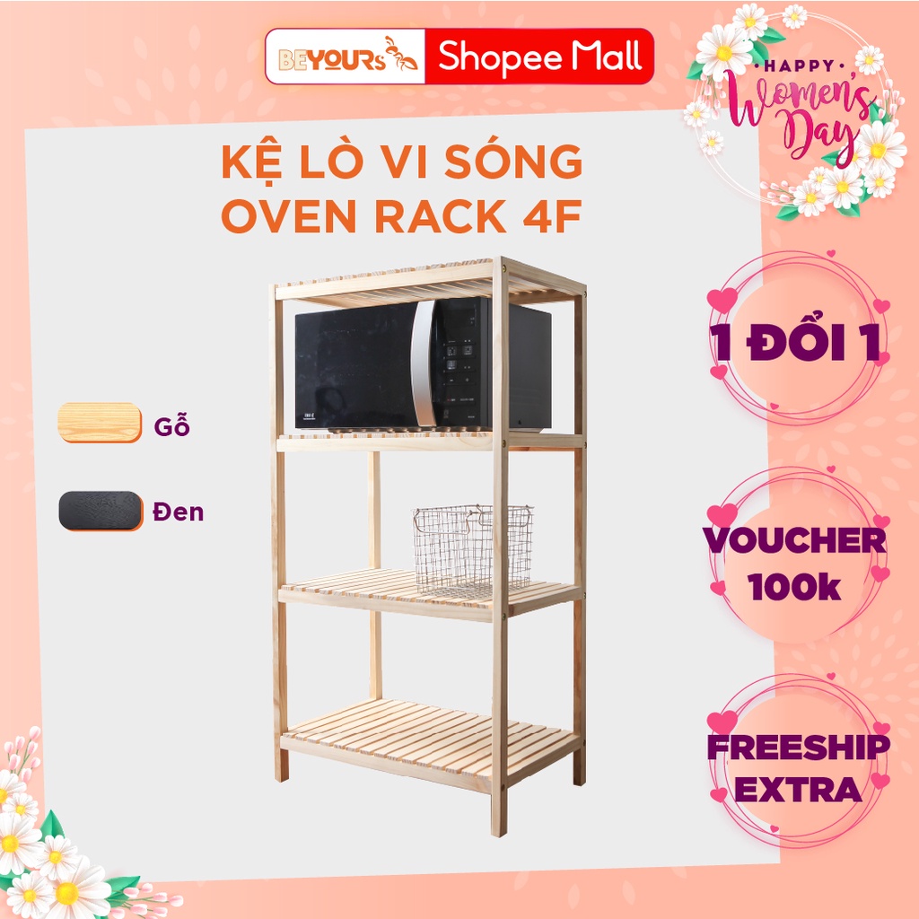 Kệ Gỗ Đa Năng Lò Vi Sóng Decor BEYOURs Oven Rack 4F Nội Thất Phòng Bếp Lắp Ráp Dễ Dàng