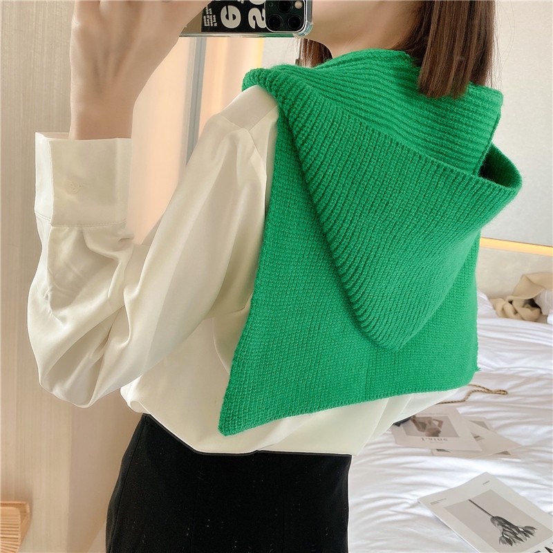 Áo choàng ZHELIHANGFEI dệt kim có mũ trùm đầu phong cách thời trang độc đáo