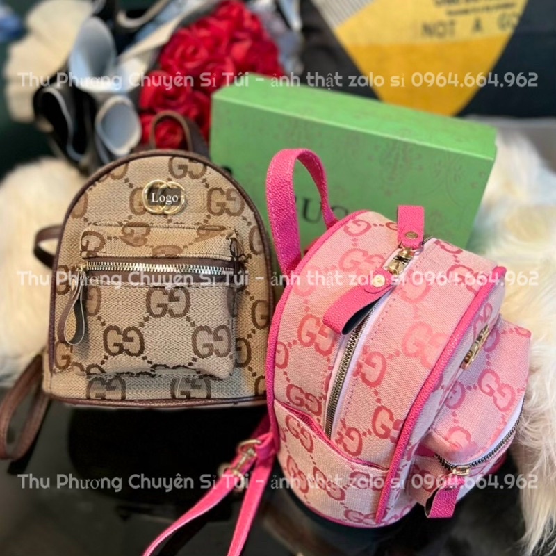 Balo mini nữ, balo nhỏ nhắn hoạ tiết chữ in siêu xinh (ảnh thật shop chụp)