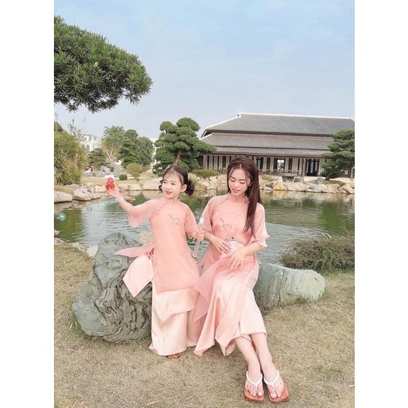 Sét áo dài mẹ và bé xinh duyên dáng MinhAnhFashion