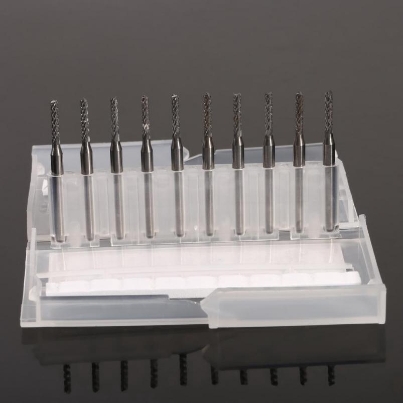Bộ 10 mũi khoan màu bạc dài 37mm đường kính 2mm