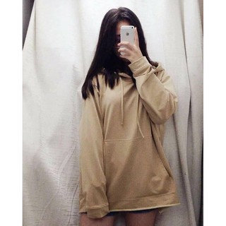 Hoddie nỉ bông nâu tan unisex - Khoác nỉ chui đầu nude nâu có nón ( Ảnh thật + Video ) | BigBuy360 - bigbuy360.vn