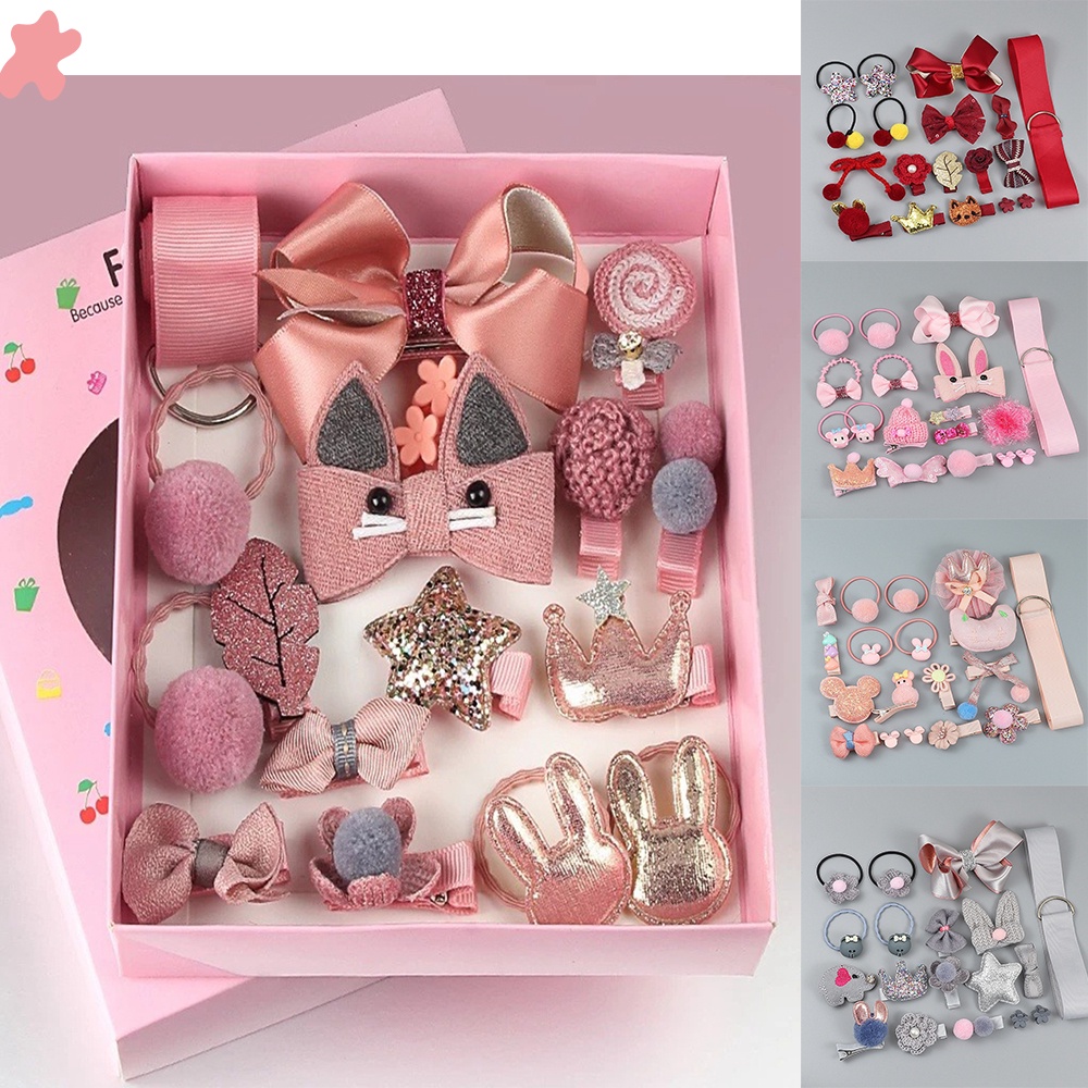 Set 18 Dây Cột Tóc Hình Nơ Dễ Thương Cho Bé Gái★★★[Available]