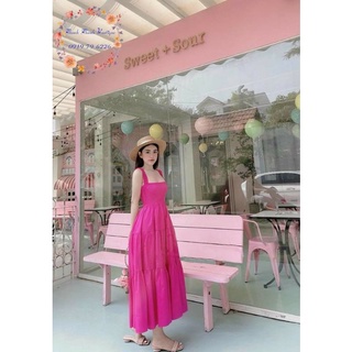 Đầm maxi dây xoè