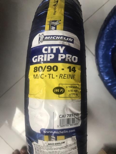 Cặp vỏ xe Honda Airblade hãng Michelin size 80/90-14 và 90/90-14 gai CITY GRIP PRO