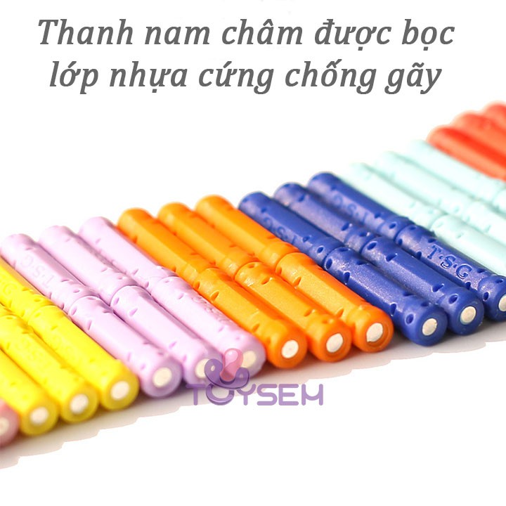 Đồ chơi trẻ em xếp hình lắp ghép nam châm sáng tạo dành cho bé từ 5 tuổi toysem từ 60-96pcs - Quà tặng sinh nhật cho bé