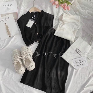 Set váy gile len co giãn sang chảnh