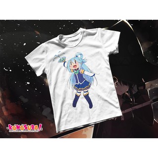 Áo thun Cotton Unisex - Anime - KonoSuba - Aqua chibi