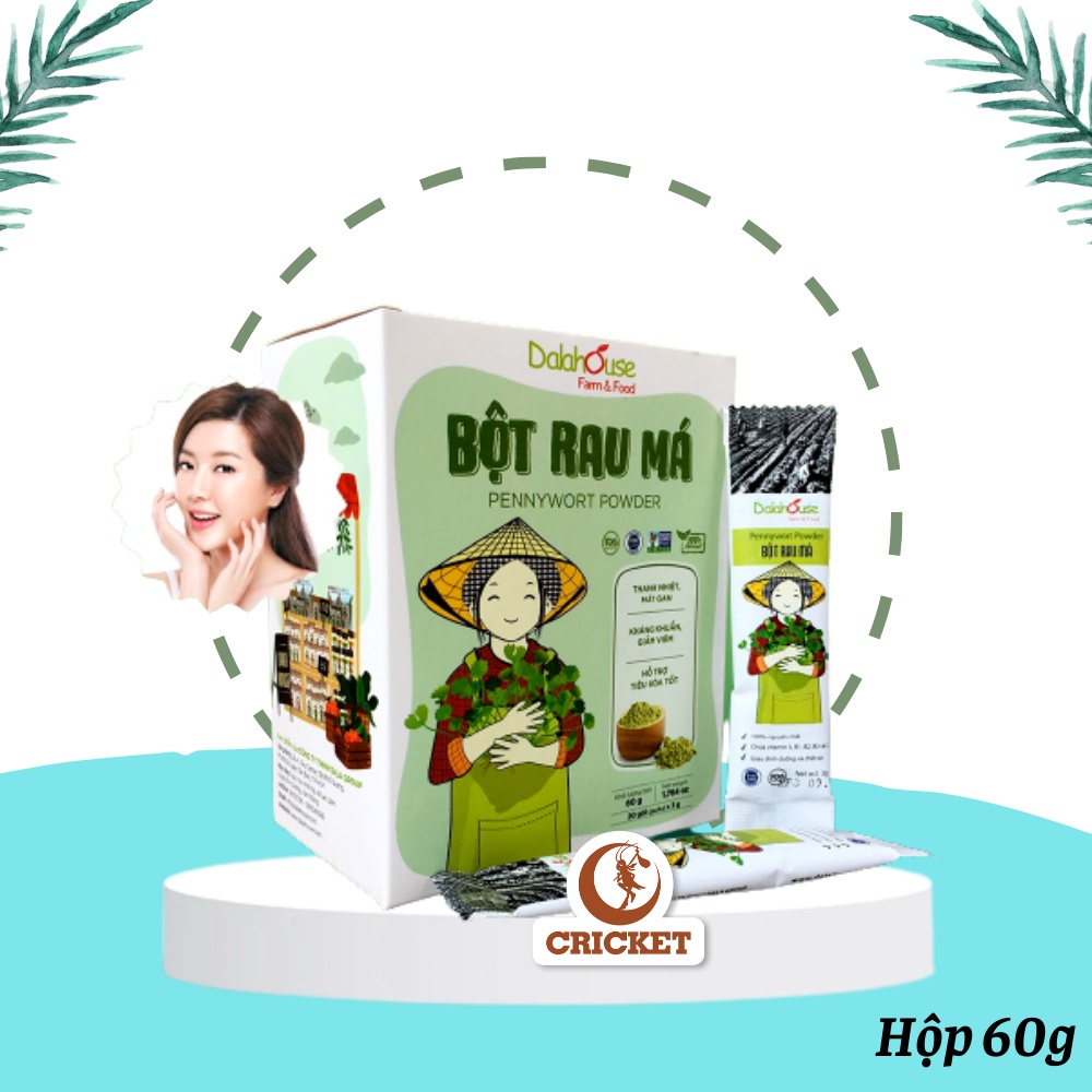 BỘT RAU MÁ SẤY LẠNH DALAHOUSE NGUYÊN CHẤT (50G &amp; 60G) HẾT MỤN, THANH MÁT CƠ THỂ, LÀM ĐẸP DA, TRĂNG DA, DETOX