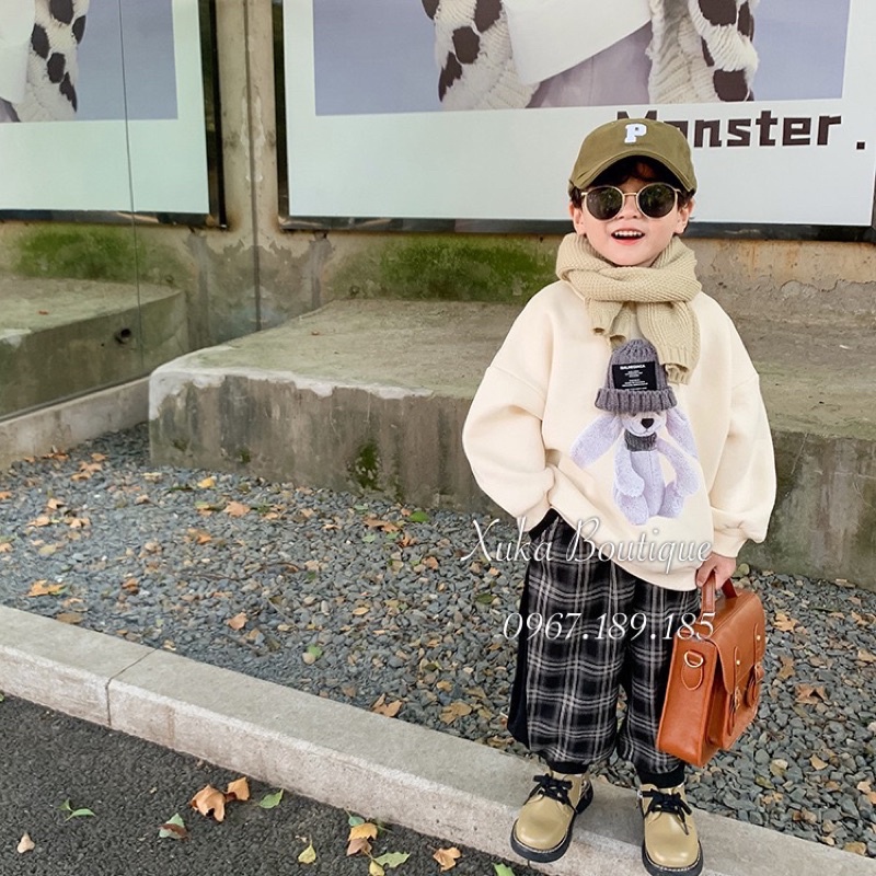 Quần Áo Trẻ Em | Quần Nỉ Kẻ Lót Lông Dày Ấm Cho Bé / Quần Kẻ Quảng Châu Cao Cấp Cho Bé 1 - 8 tuổi [Ảnh Thật]