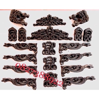 Hoa văn hoa lá tây gỗ mun