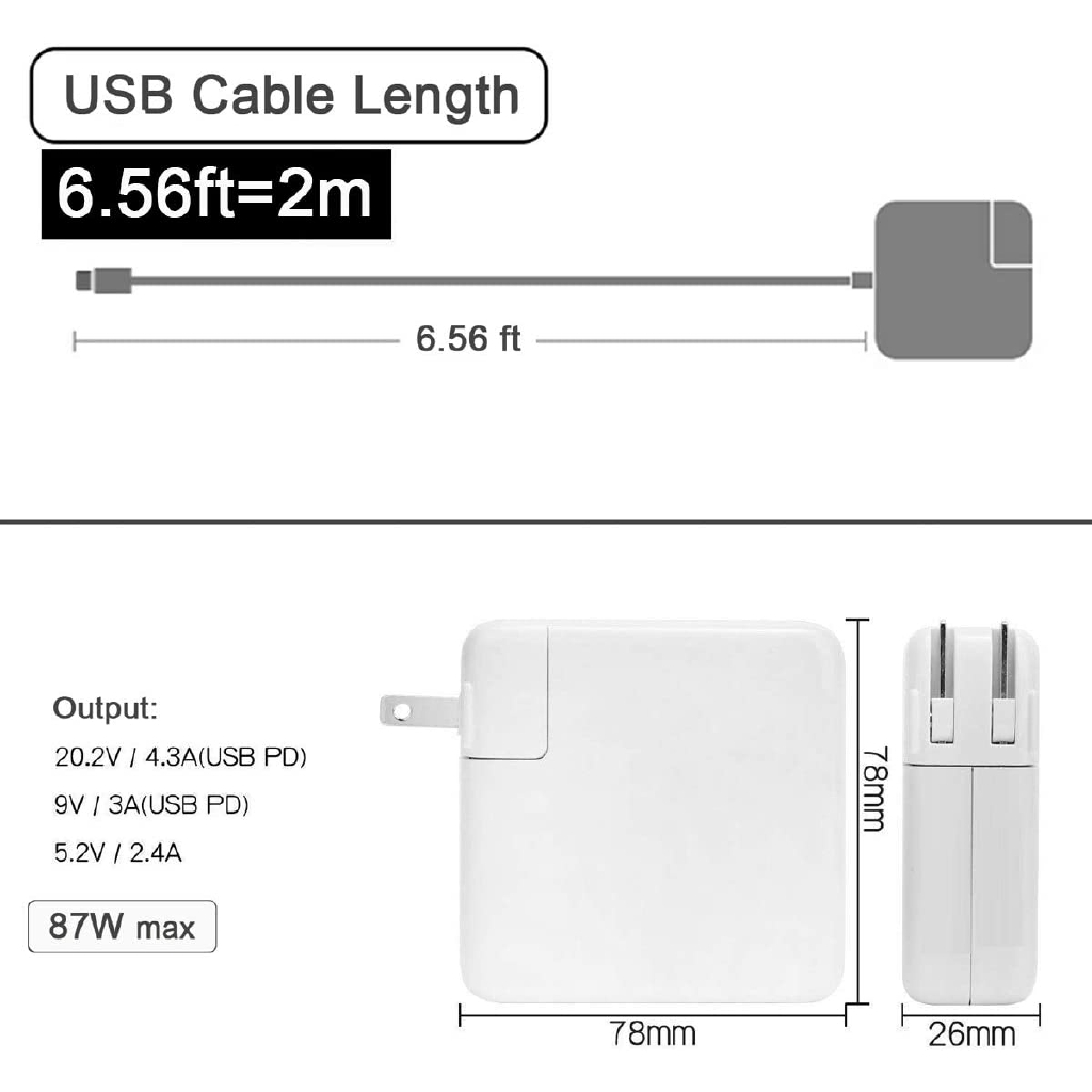 Bộ Sạc 87w Usb C Cho Apple Macbook Pro 15 13 Inch 2018 2019