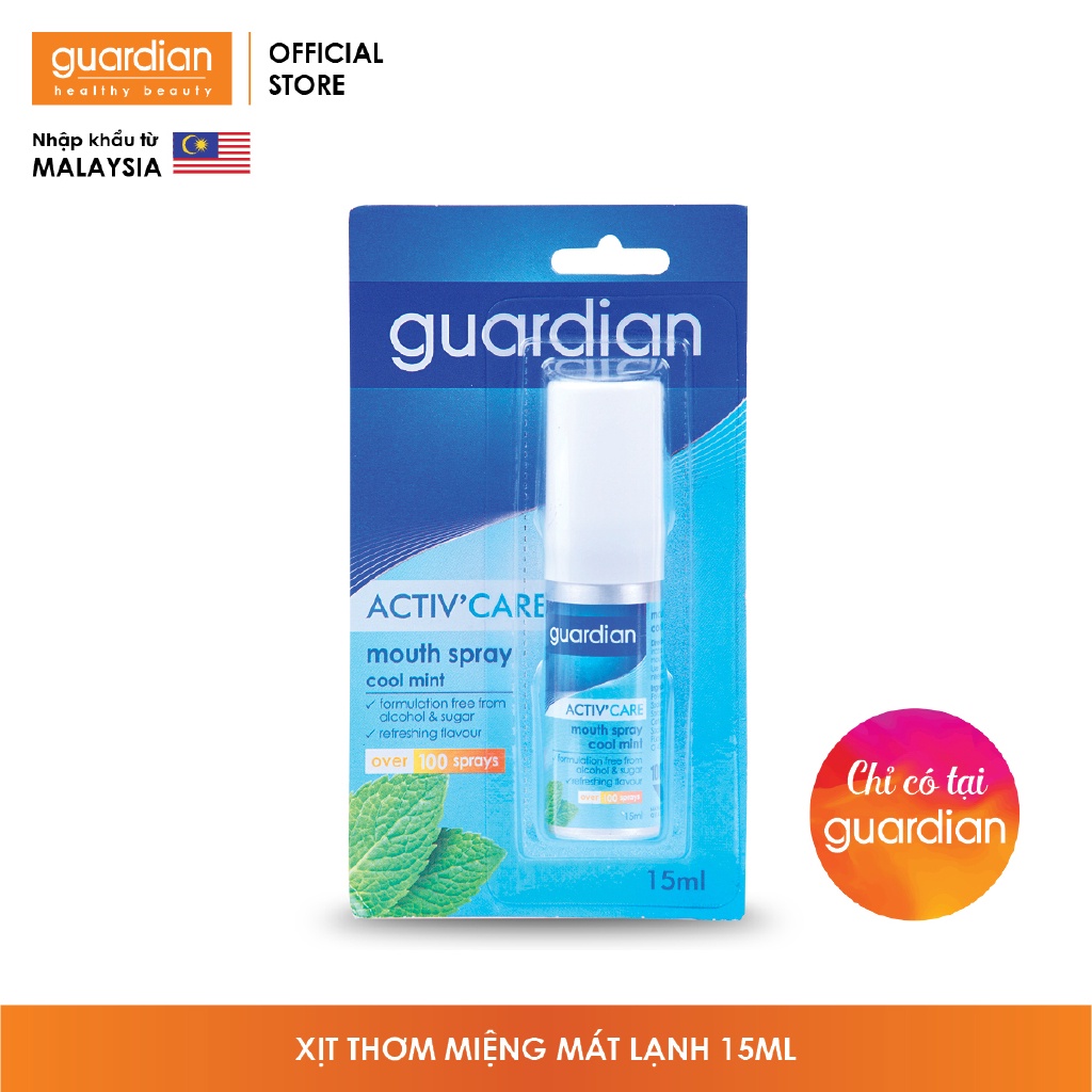 Xịt thơm miệng Guardian Bạc Hà mát lạnh 15ml