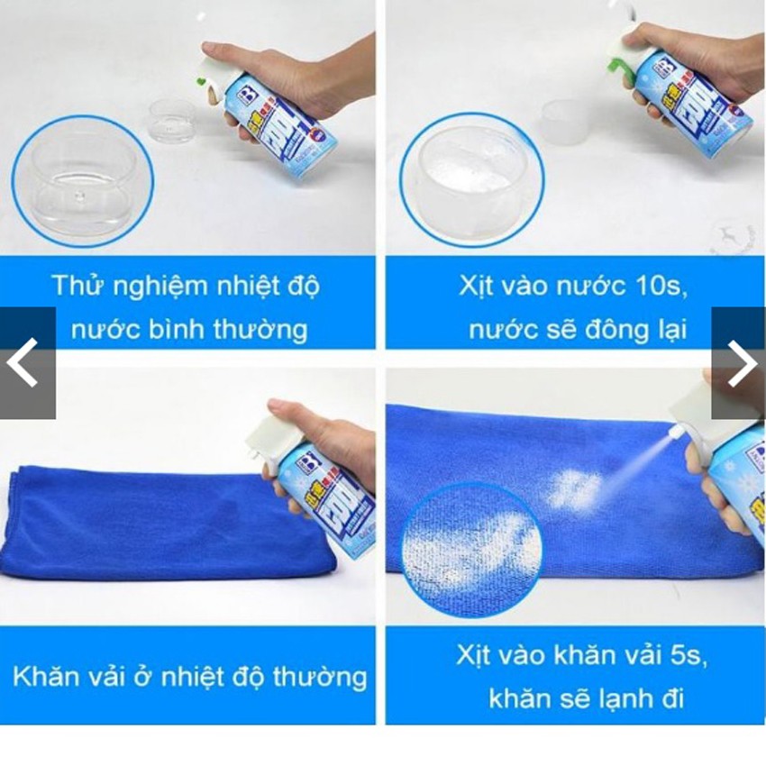 Bình Xịt Lạnh Làm Mát Siêu Tốc 180ml, Nhanh Chóng Giảm Nhiệt Độ Bề Mặt, An Toàn Khi Sử Dụng, Tiện Lợi Vào Những Ngày Hè