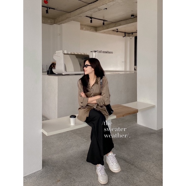 Sơ mi lụa chất dày form rộng chất lụa trượt loại đẹp ( Ảnh thật ) | BigBuy360 - bigbuy360.vn